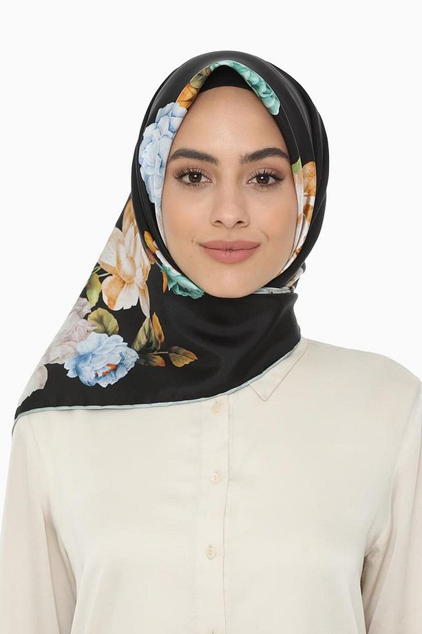 Açık Yeşil Twill Saf Ipek Eşarp - 2
