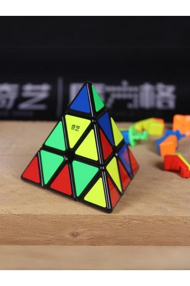 Qiyi Qiming A Pyraminx Neon Renkler Speed Küp Profesyonel 3x3 Üçgen Zeka Küpü Rubik Küp - 5