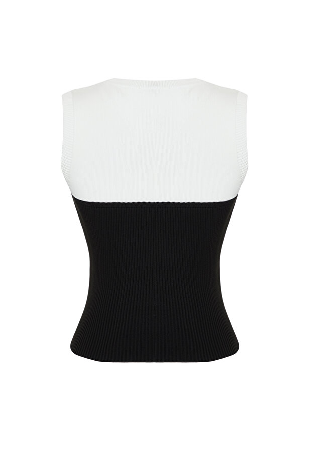 Ekru Korse Detaylı Triko Bluz TWOSS24BZ00415 - 8