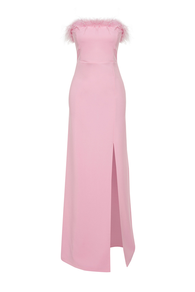 Rochie de seara cu detaliu Otrish roz deschis - TPRSS22AE0095 - 7