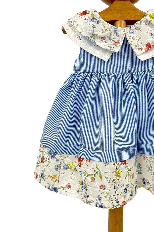 Kız Bebek Elbise Mavi Çiçekli - 3