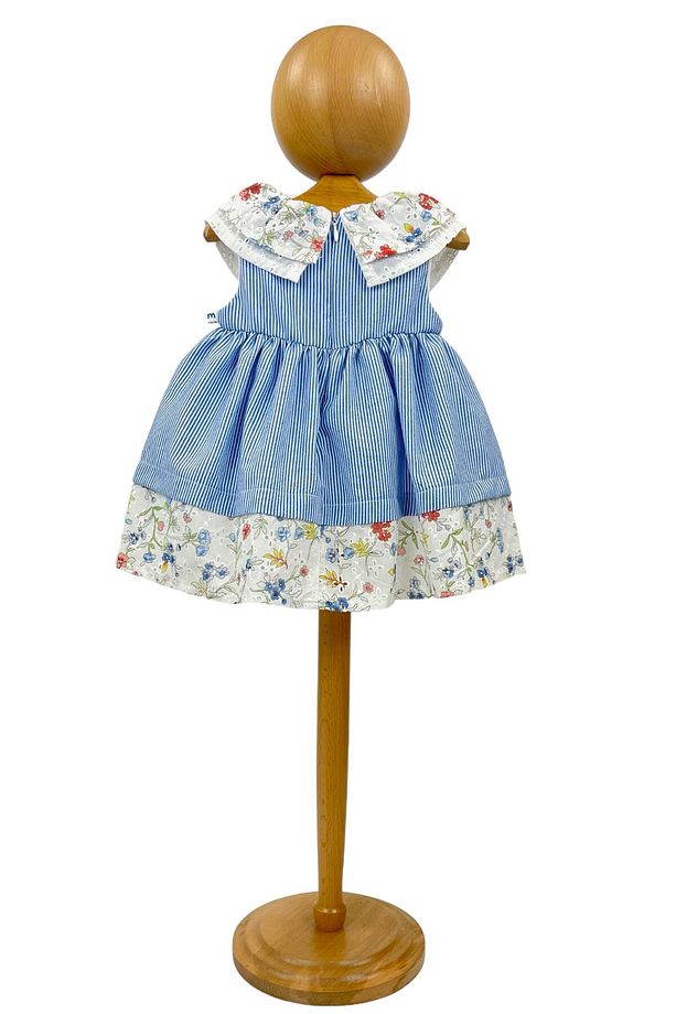 Kız Bebek Elbise Mavi Çiçekli - 5