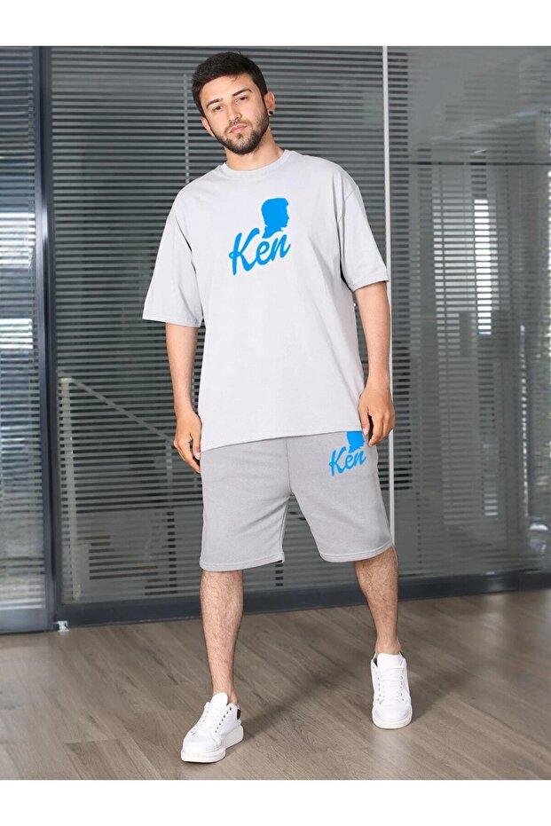 Men's Oversize Shorts and T-Shirt Set - Ken Printed
