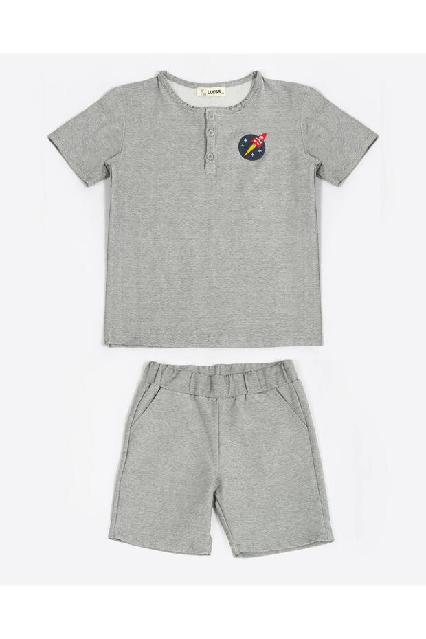 بدلة مزدوجة بتفاصيل أزرار للأولاد - 5