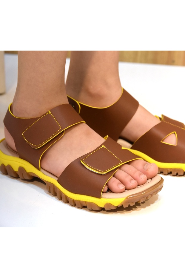 Orthopedics Thermo Non-Slip Sole Velcro Boys' Sandals Brown