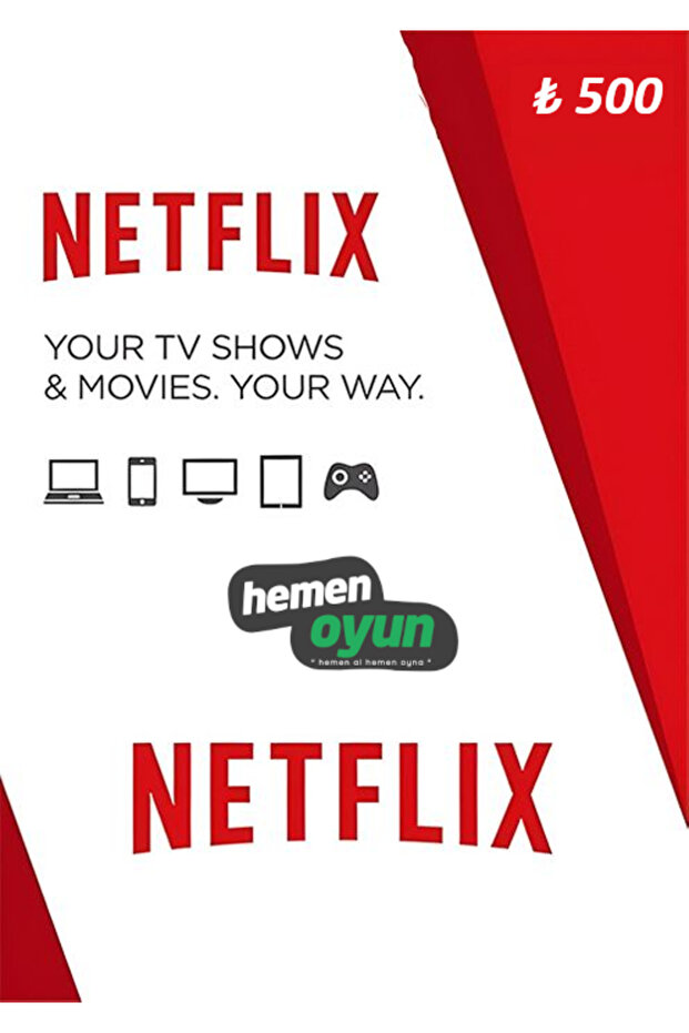 hemenoyun Netflix 500 Tl Hediye Kartı