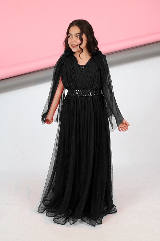Children's Evening Dress Graduation Gown Sequin Sequin Embroidery