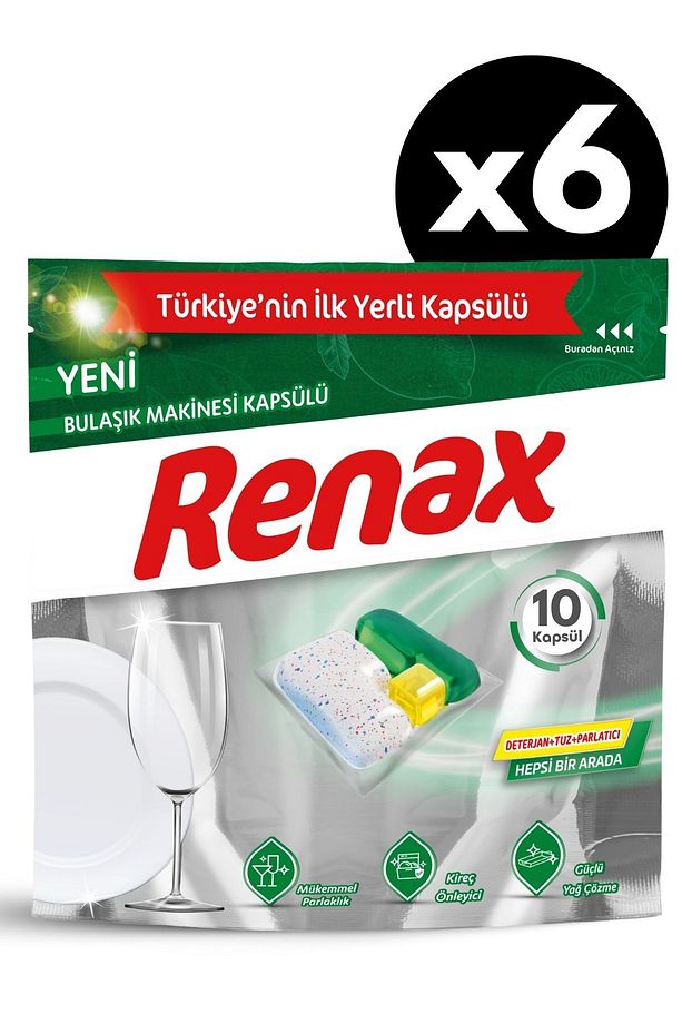 Bulaşık Makinesi Kapsülü Hepsi Bir Arada 10 Lu x 6 Adet - 1