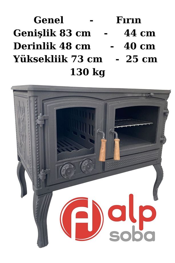 Alp Soba Sanayi Mercan Kuzineli Döküm Şömine Soba - 4