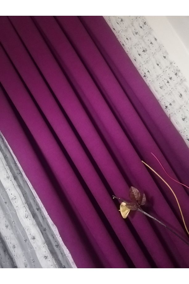 Vişne Sık Pileli 1x3 Fon Perde Tek Kanat 9204 - 4