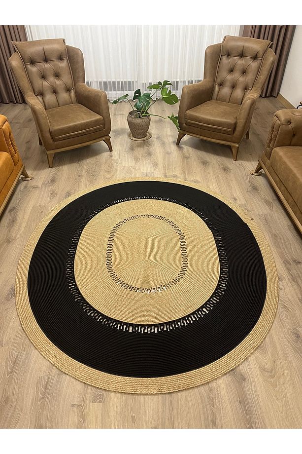 Jüt Hasır Kapı Önü Banyo Mutfak Salon Oturma Odası Paspası Modern Kilim Hediyelik - 4
