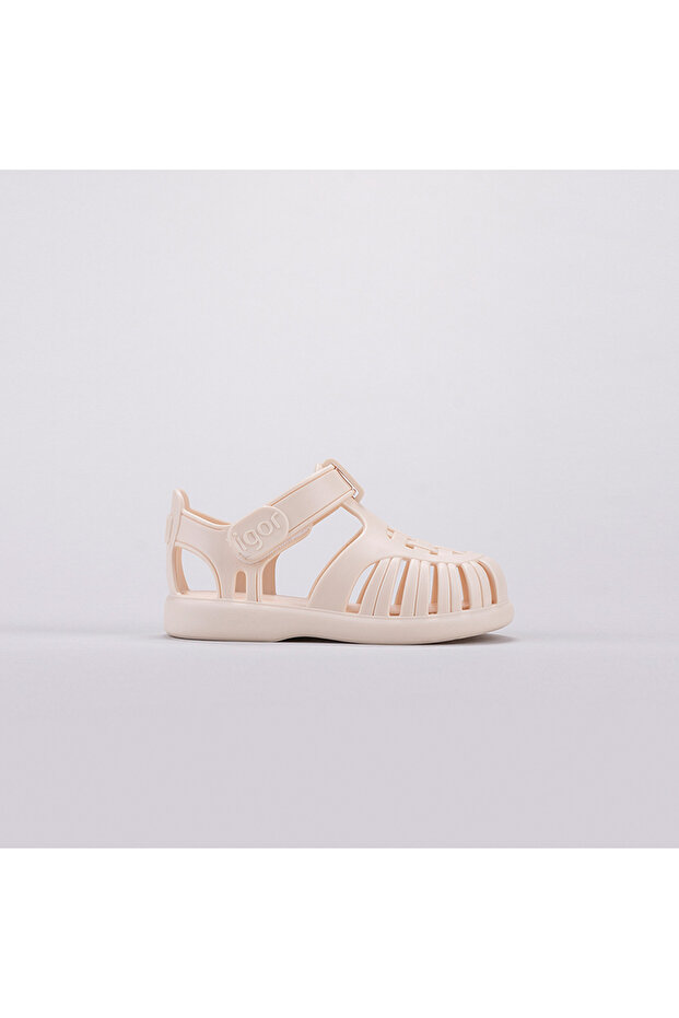 Tobby Solid Kids Cream Sandals - 1