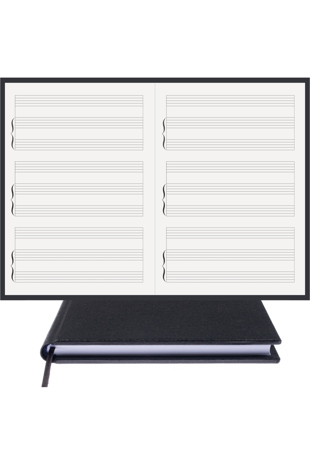 Piano Notepad (Keyless Triple System With Tabs) + Planner 100% Handmade, Hand Stitched (A/5) - 6