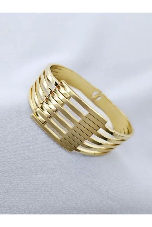 Steel non-tarnish five-piece rib handcuff bracelet bracelet