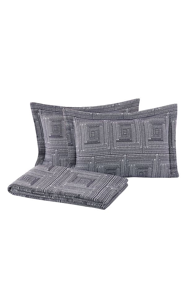 Concorde Çift Kişilik Yatak Örtüsü ve Pike Seti (Lacivert) - 3
