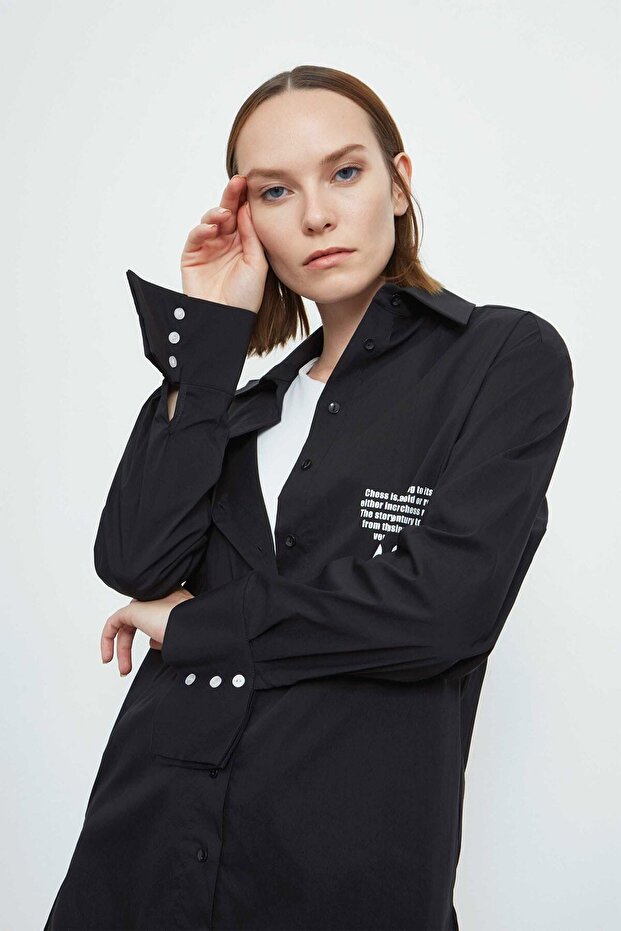 Kadın Satranç Baskılı Gömlek - 4