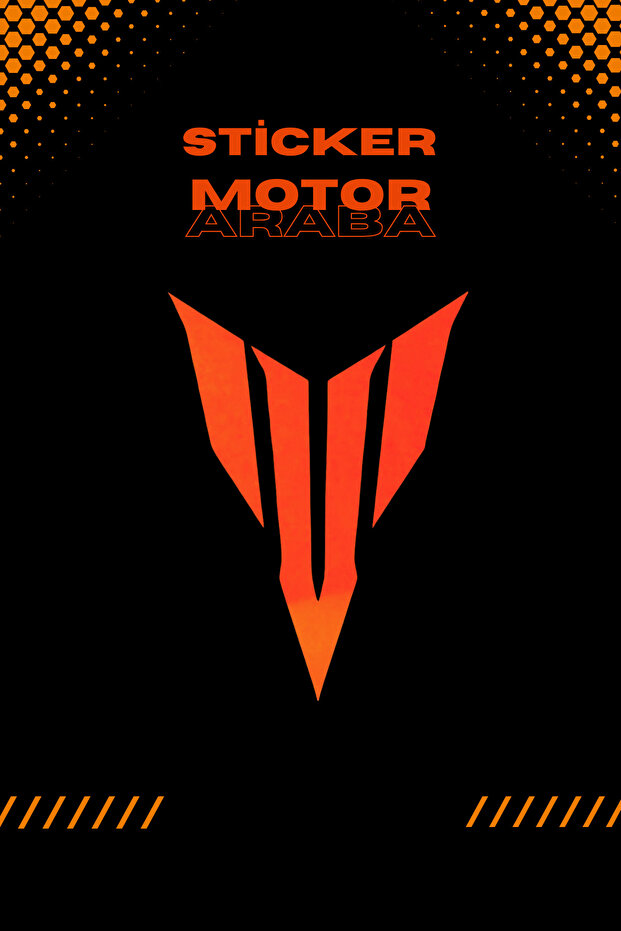 Decorative Neon Orange MT Logo Sticker for Car-Motor Label 12CMx15CM (1 Piece)