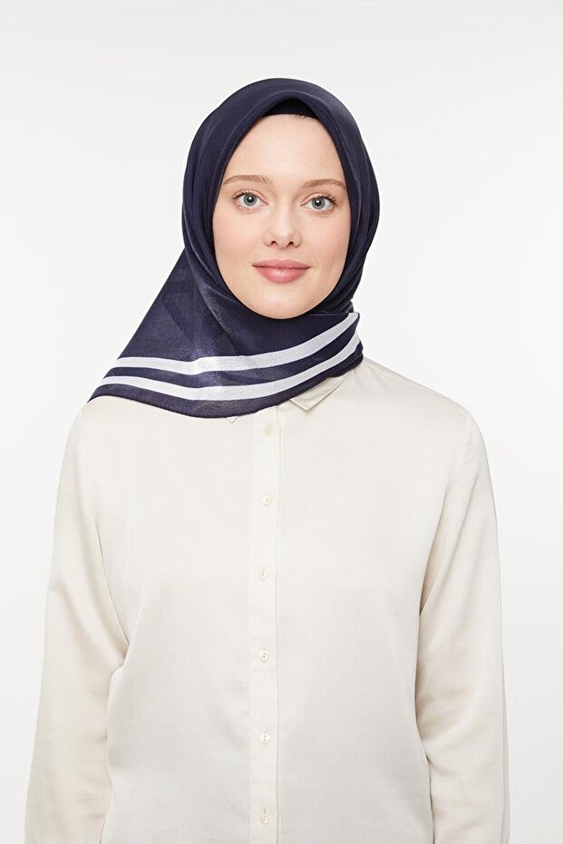 Eșarfă albastru bleumarin chihlimbar - 1