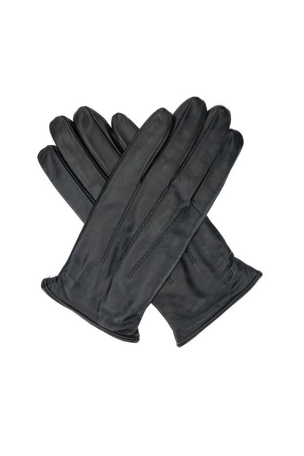 Kemal Tanca Men's Genuine Leather Black Gloves GLOVES