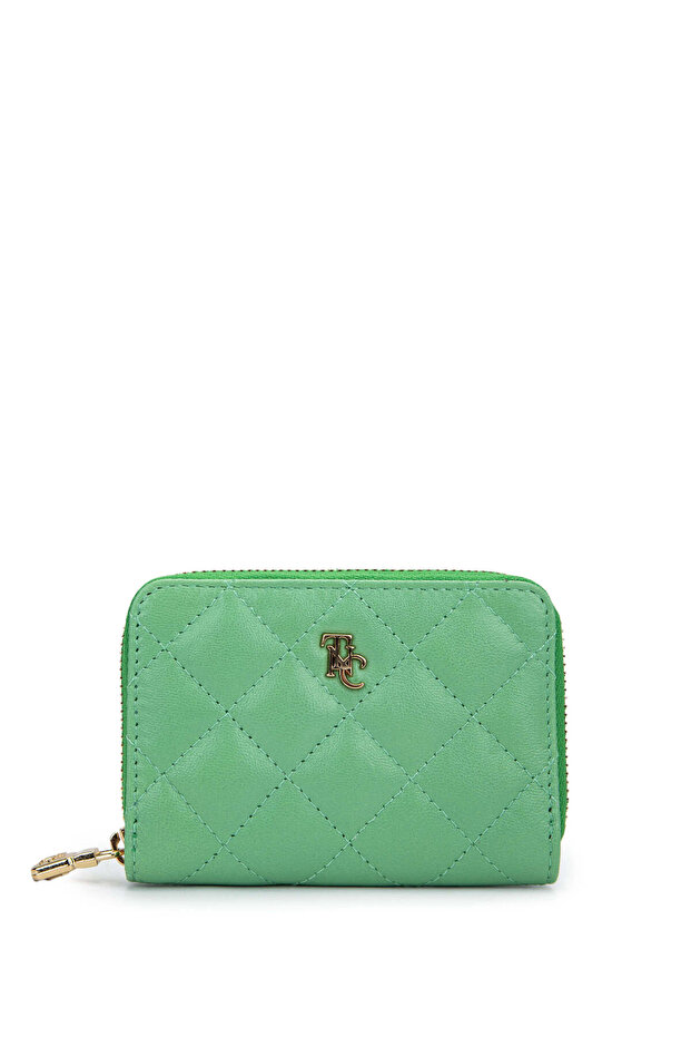 Unisex Genuine Leather Green Wallet