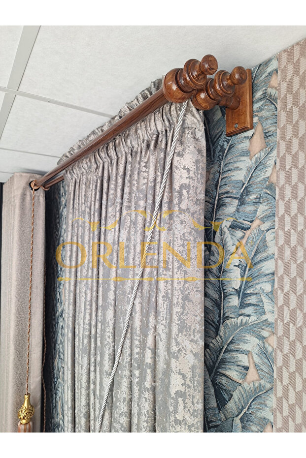 Rustic Curtain Hanger - Double Pipe Rustic Curtain Hanger - Disassembled Headboard Rustic Curtain Hanger 125cm - 4