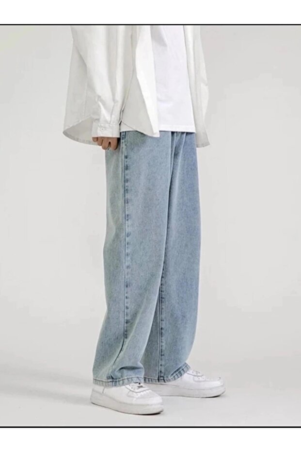 Men's Baggy Ice Blue Jeans Denim Jeans