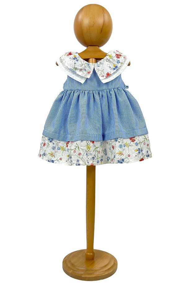 Kız Bebek Elbise Mavi Çiçekli - 4