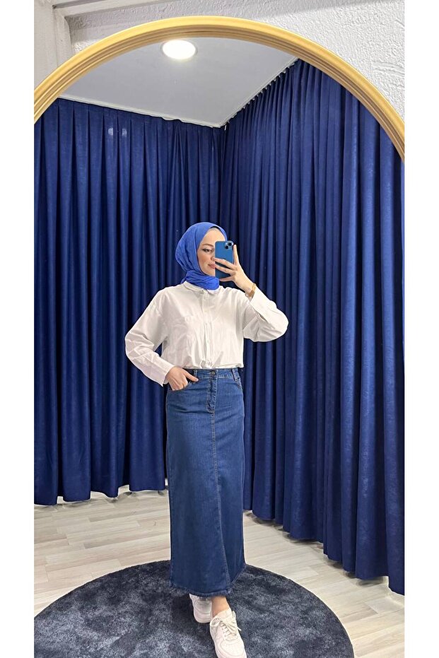 Fusta de blugi de damă - 1