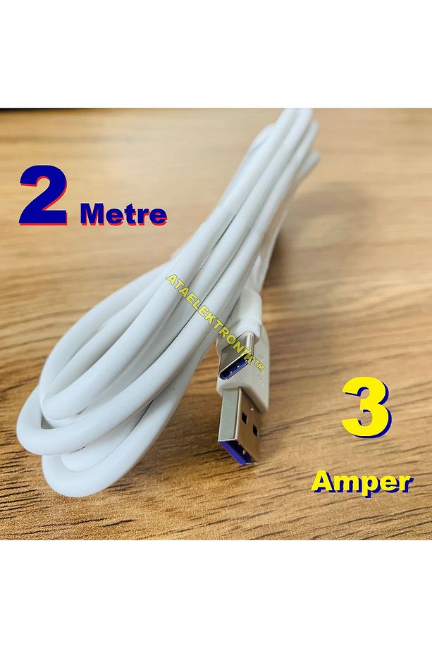 2 Metre 3a Xiaomi Redmi Note 8 8 Pro 9 9 Pro 10 Pro Uyumlu Type C Hızlı Şarj Aleti Fast Şarz - 1