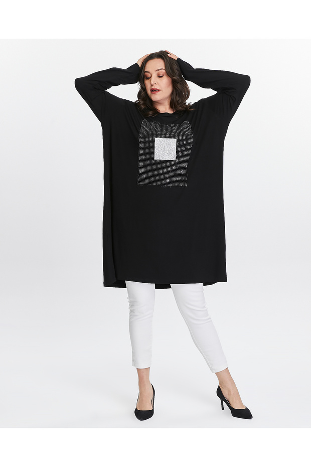 Women's plus size stone detail tunic
