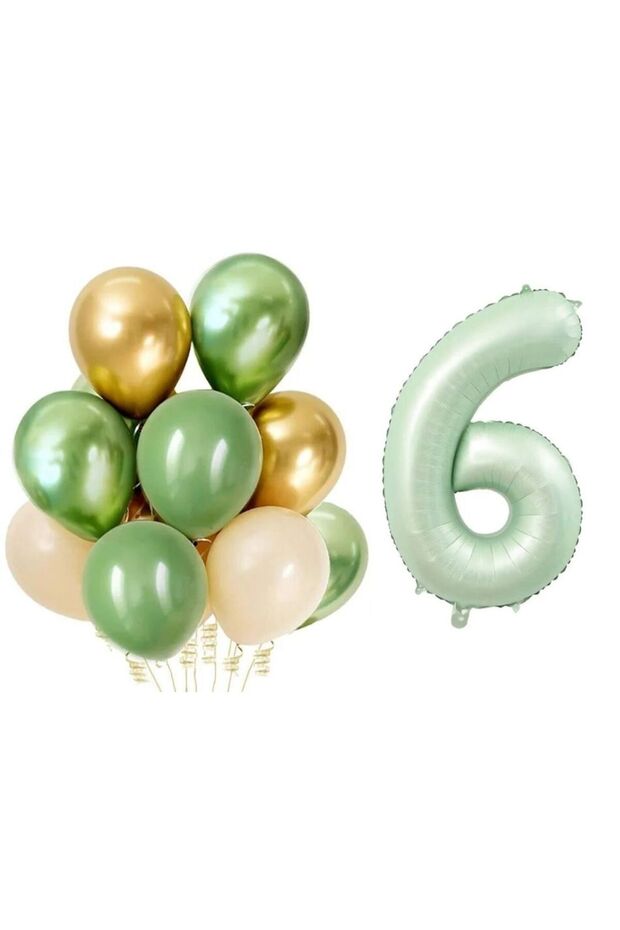 Retro Water Green 6 Year Old Latex Balloon Set