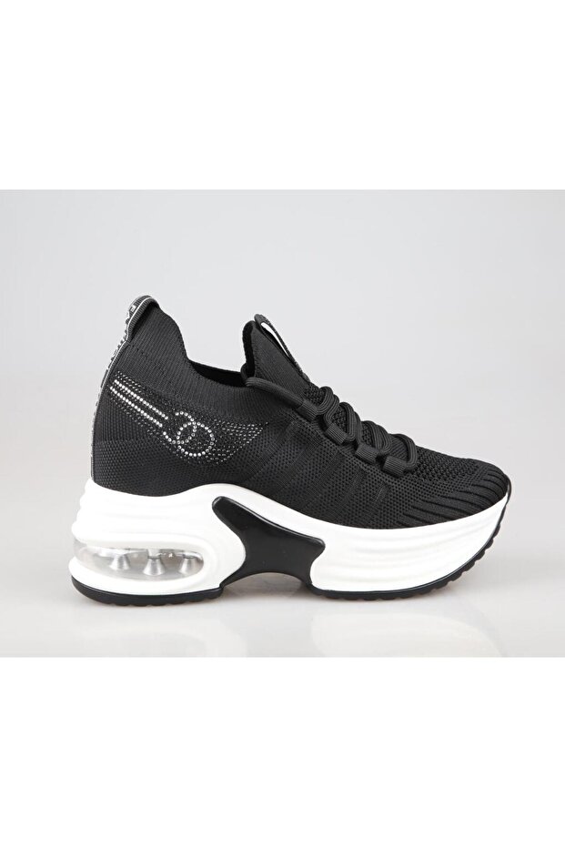 24Y300-14 Wedge Heel Black Women's Sneakers