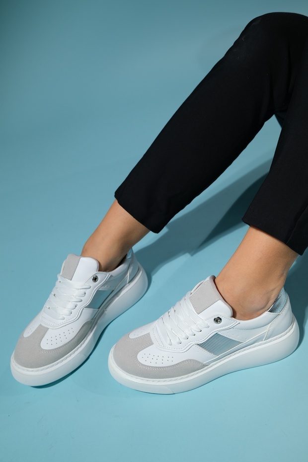 BEICE fehér szürke női tornacipő - 5