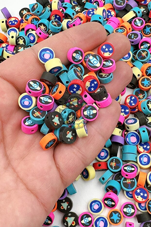 10mm Space Travel Figure Bead Jewelry Bead (100 Pieces)
