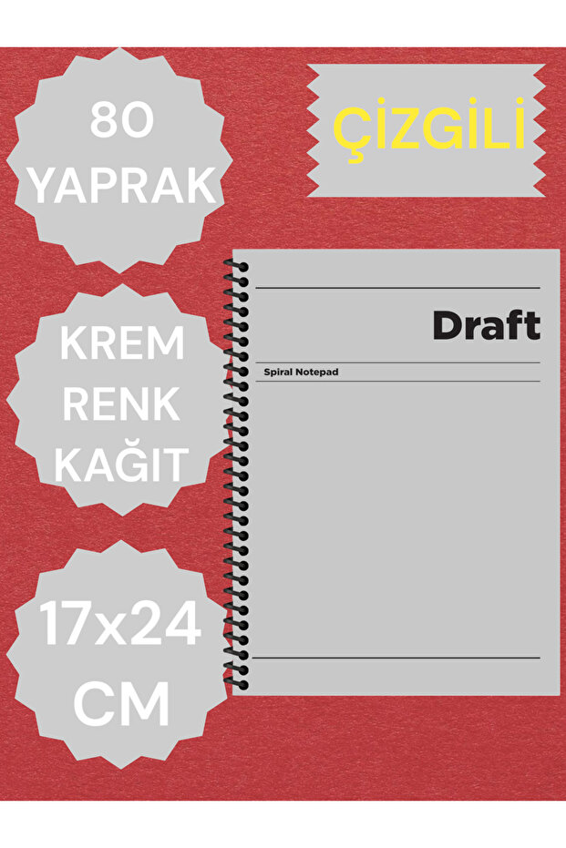 STRIPED 17X24 CM HARD COVER NOTEBOOK CREAM COLOR PAPER 80 SHEETS