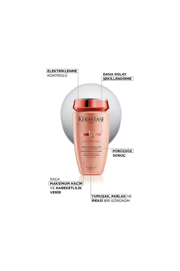 Discipline Bain Fluidealiste-Kolay Şekillendirme Sağlayan ve Elektriklenme Karşıtı Şampuan 250 ml - 4