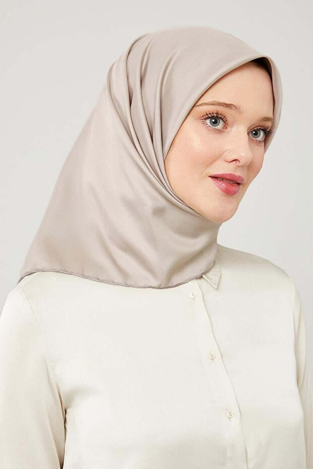 Sand Solid Color Trend Twill Scarf - 2