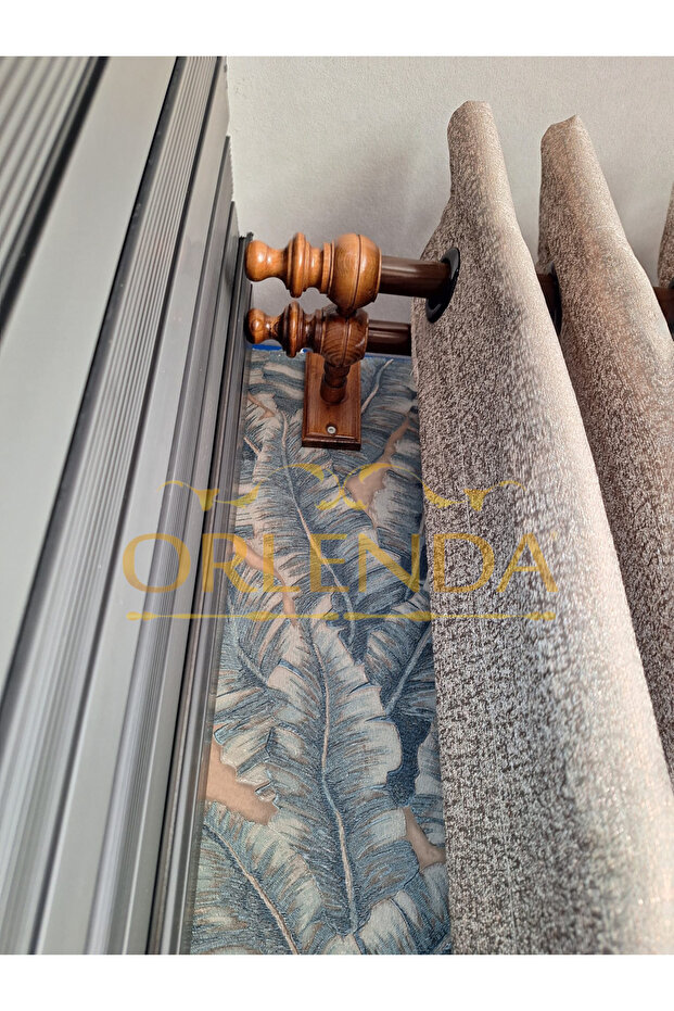 Rustic Curtain Hanger - Double Pipe Rustic Curtain Hanger - Disassembled Headboard Rustic Curtain Hanger 125cm - 3