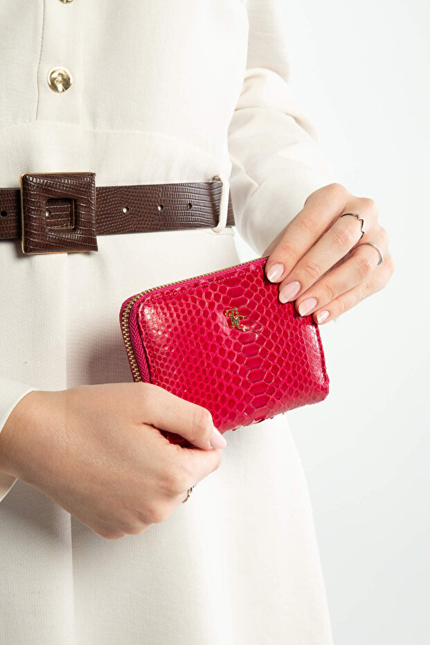 Women's Genuine Leather Pink Daily Wallet