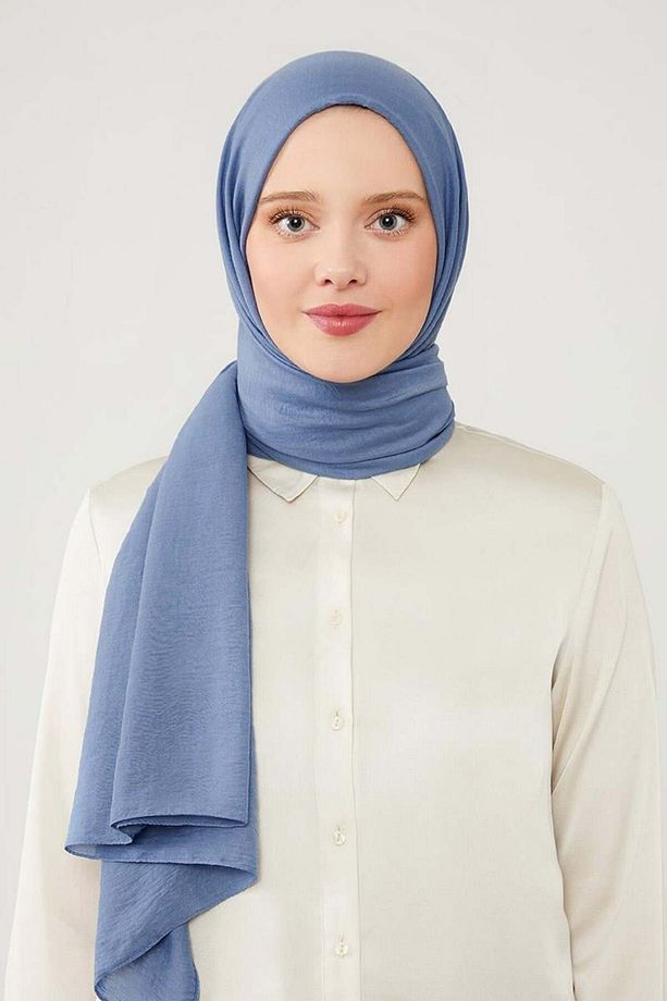 Kot Mavisi Düz Style Şal - 3