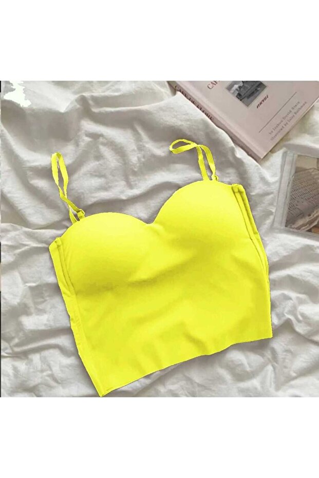 Glop Detailed Strappy Cropped Bustier Bodysuit Tank Top
