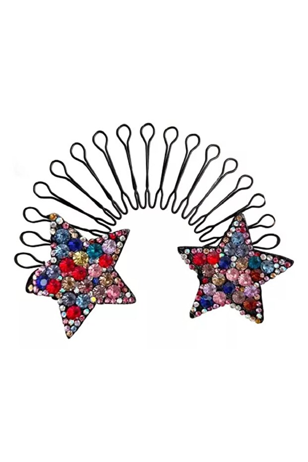 Star-Shaped Hair Comb Clip / Star-Shaped Embellished Hair Clip / Hidden Bun Hair Comb Clip