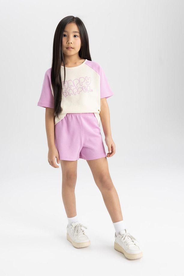 Kız Çocuk Pijama Takımı Baskılı Kısa Kollu Üst Şort C2839a824sm - 1