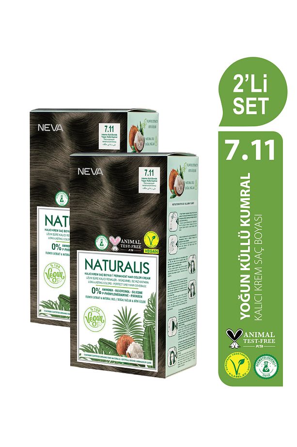 2'Lİ SET 7.11 YOĞUN KÜLLÜ KUMRAL Kalıcı Krem Saç Boyası Seti (VEGAN) - 1