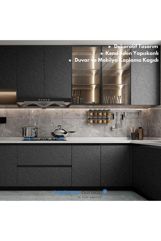60cm×100cm Kendinden Yapışkanlı Modern Görünümlü Duvar Kağıdı Mutfak Dolap Masa Kaplama - 2