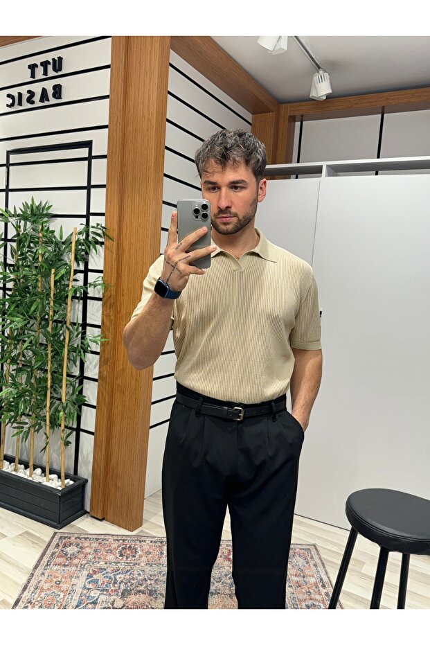 Bej Polo Yaka Triko (RL) - 1