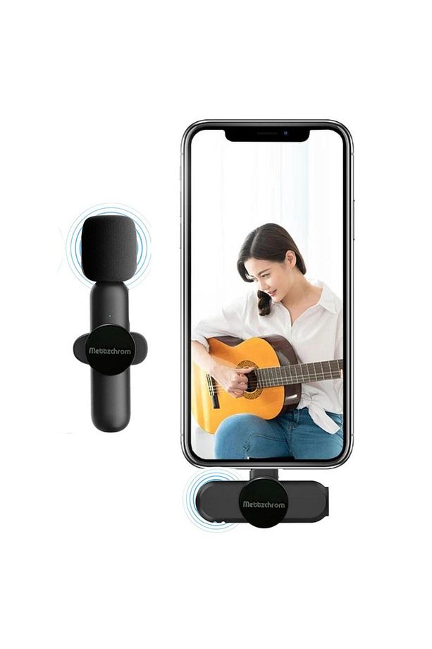 Iphone Lightning Girişli Kablosuz Yaka Mikrofonu Wireless Youtube Tiktok Yayın Için Mikrofon - 3