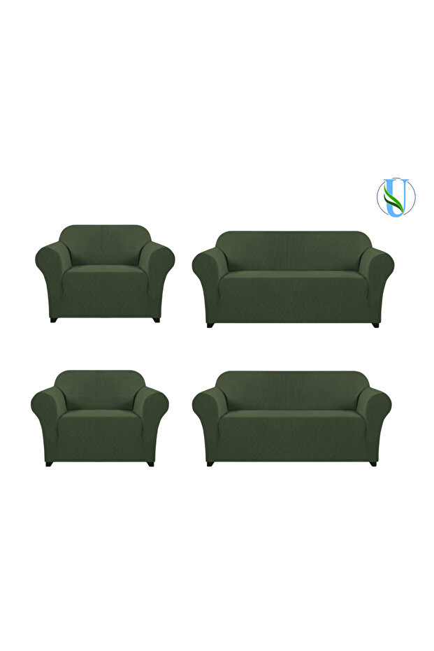 UY Style Likrali Koltuk, Kanepe, Çekyat Örtüsü Lastikli, Pitikare Desen3+3+1+1 takım - 1