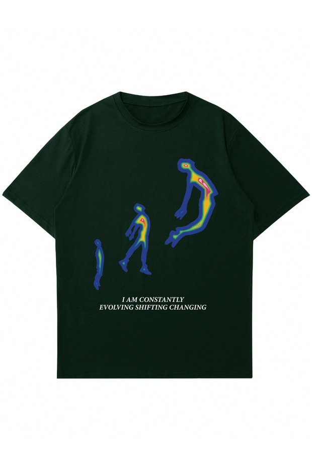 Unisex Constantly Printed Crew Neck Oversize T-shirt