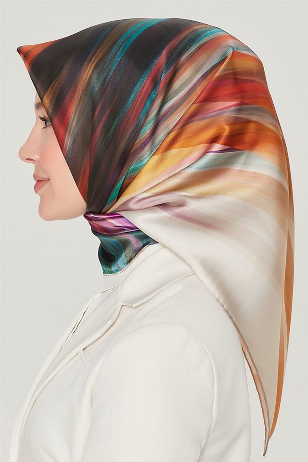 Özel Nostalji Serisi Twill Ipek Eşarp Modelleri 8508d-31 - 4